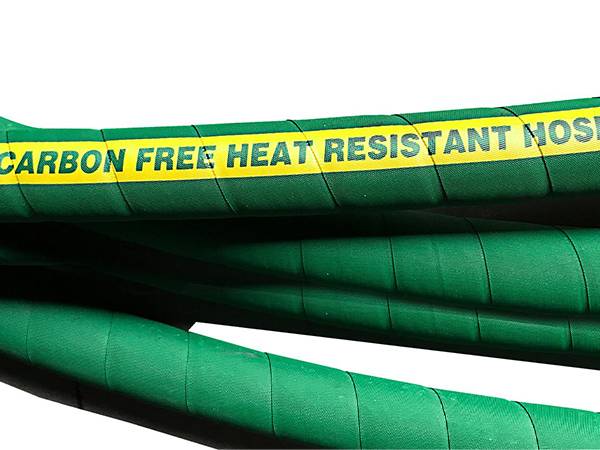 3 green carbon free rubber hoses are displayed.
