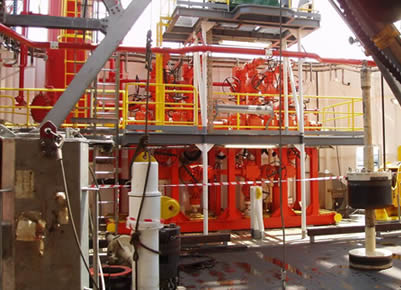 A set of choke and kill manifold system.