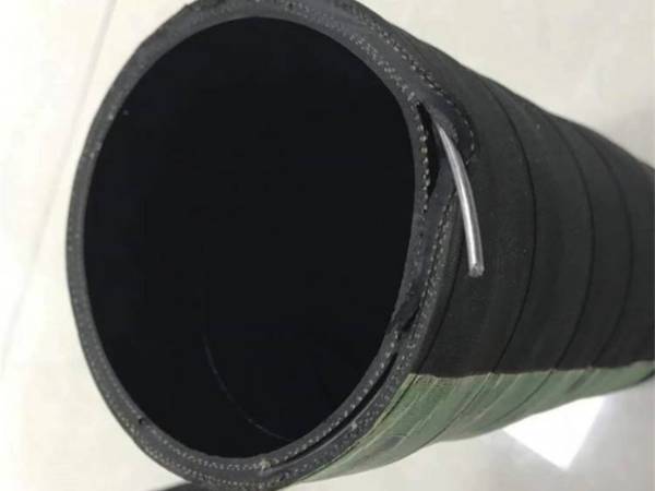 A black water suction and discharge hose